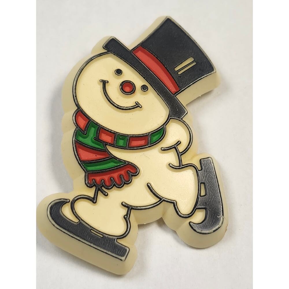 Ice Skating Snowman Pin by Hallmark vintage 1980s